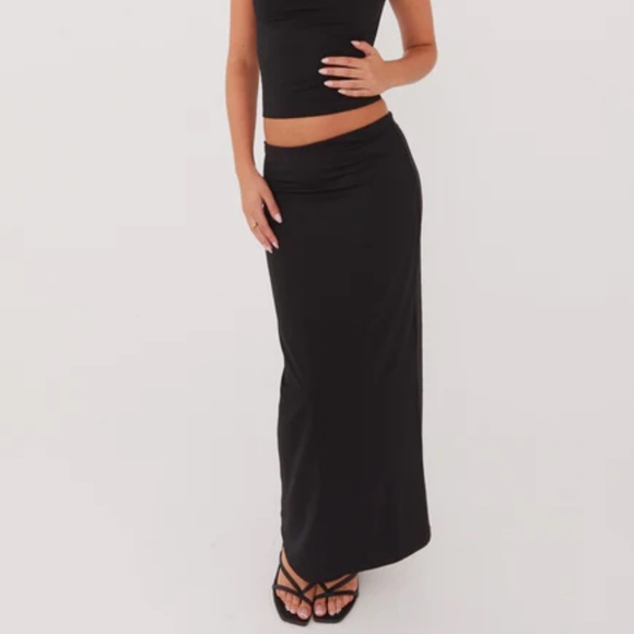 Canyon Chiffon Maxi Skirt - Black NWOT - Picture 1 of 5
